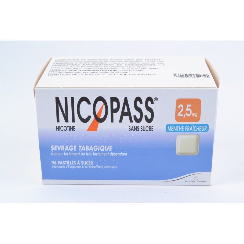 NICOPASS MENTHE FRAICHE SANS SUCRE 2,5mg Pastilles ... NICOPASS MENTHE FRAICHE SANS SUCRE 2,5mg Pastilles ...