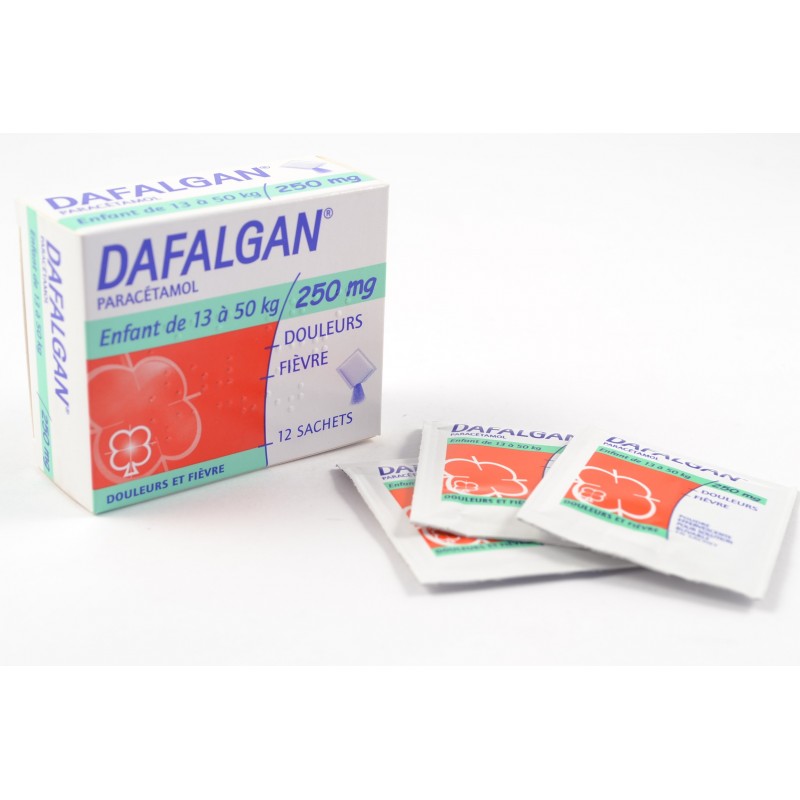 DAFALGAN (Paracetamol) 250 mg Enfant de 13 à 50 kg Boite de 12 sachets