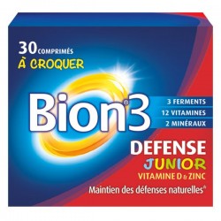 BION 3 Juniors Comprimés à croquer goût framboise Boite de 30 BION 3 Juniors Comprimés à croquer goût framboise Boite de 30