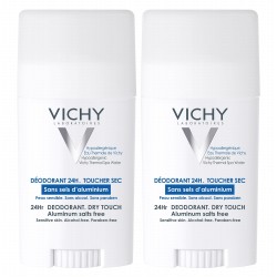 VICHY Déodorant 24h - Toucher sec - Sans sel d'aluminium - 2 Sticks de 40ml