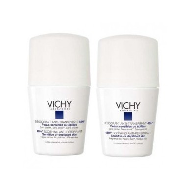 VICHY Déodorant Peaux sensibles ou épilée 2 Billes de 50ml VICHY Déodorant Peaux sensibles ou épilée 2 Billes de 50ml
