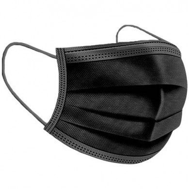 Masques chirurgicaux Type IIR de couleur noir Boite de 50 Masques chirurgicaux Type IIR de couleur noir Boite de 50