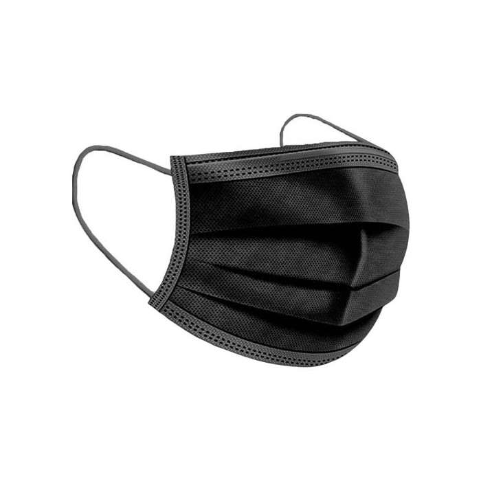 Masques chirurgicaux Type IIR de couleur noir Boite de 50