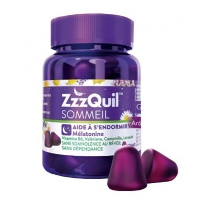 Zzzquil Sommeil complément alimentaire qui aide a s'endormir vite Boite de 60 gommes