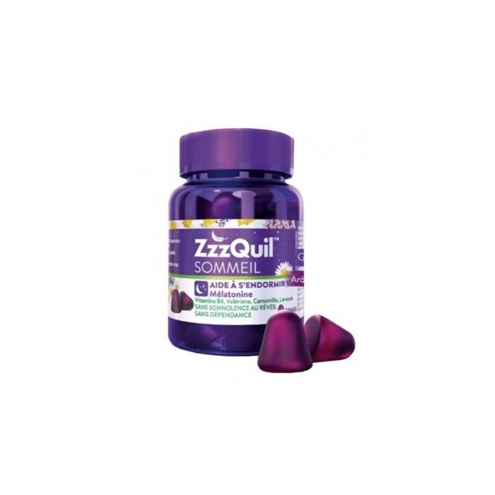 Zzzquil Sommeil complément alimentaire qui aide a s'endormir vite Boite de 60 gommes