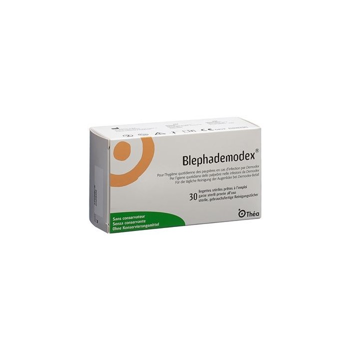 BLEPHADEMODEX Lingettes stériles pour l'hygiène des paupières Boite de 30 BLEPHADEMODEX Lingettes stériles pour l'hygiène des paupières Boite de 30