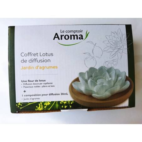 le comptoir aroma coffret lotus de diffusion au jardin d'agrumes