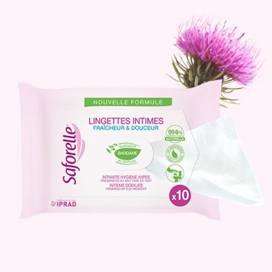 SAFORELLE Lingettes intimes Sachet de 10 SAFORELLE Lingettes intimes Sachet de 10