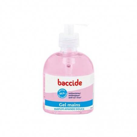 BACCIDE Gel hydroalcoolique pour les mains parfum amande douce flacon pompe de 300 ml