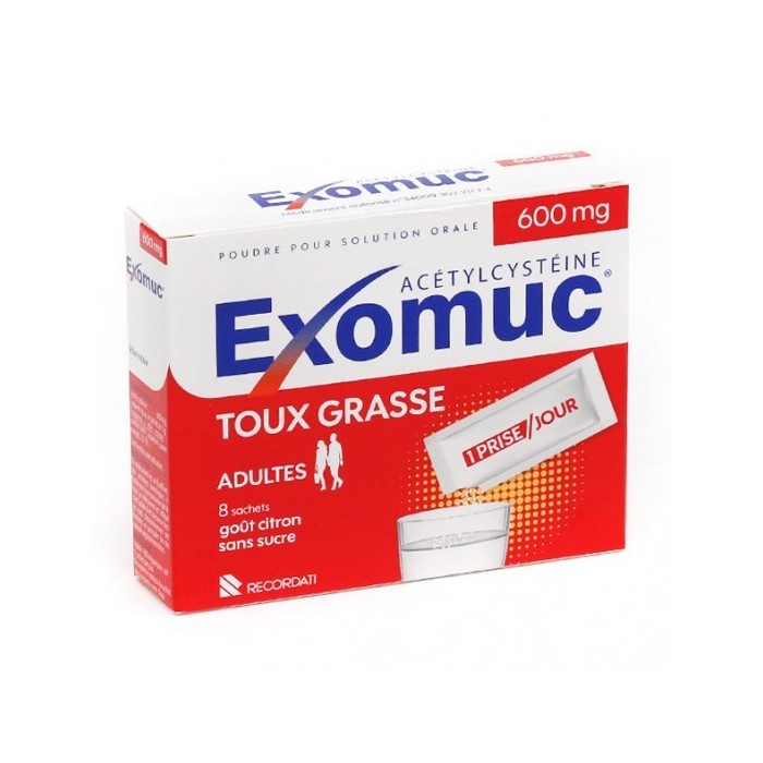 EXOMUC 600 MG Boite de 6 sachets goût citron sans sucre
