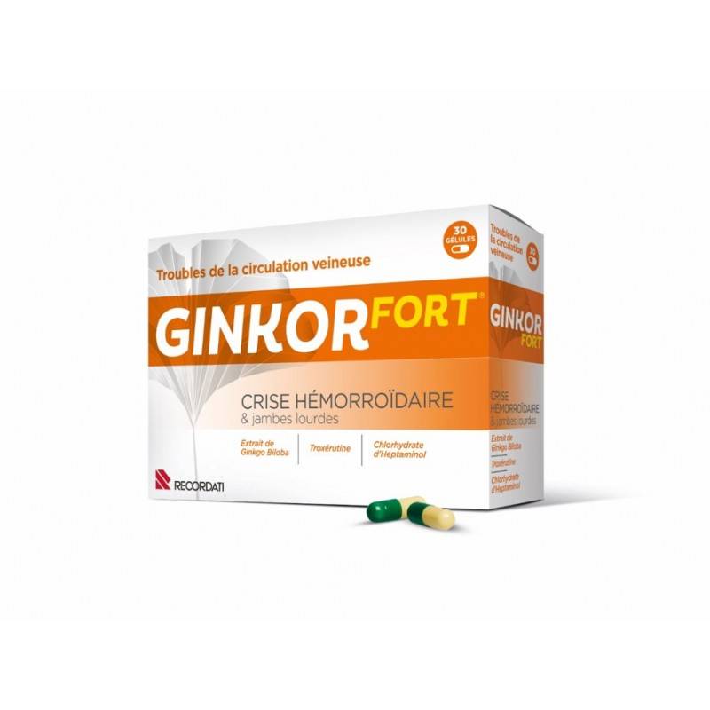 GINKOR Fort Trouble de la circulation veineuses Boite de 30 comprimés