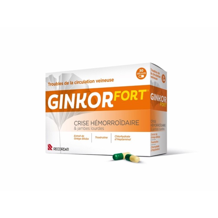 GINKOR Fort Trouble de la circulation veineuses  Boite de 30 comprimés