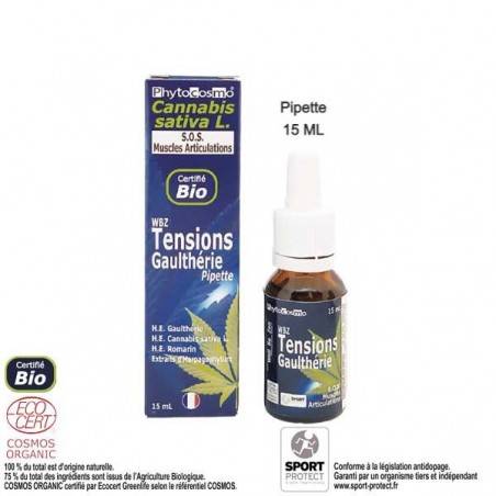 PHYTOCOSMO WBZ TENSIONS - Gaulthérie - Muscles Articulations - Sérum huileux -Flacon de15 ML
