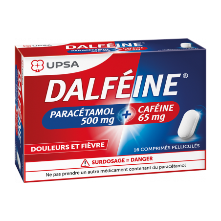 Dalféine paracétamol caféine 500mg/65mg Boite de 16 comprimés