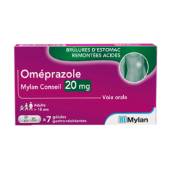 OMEPRAZOLE MYLAN CONSEIL 20 Mg Boite de 7 gélules OMEPRAZOLE MYLAN CONSEIL 20 Mg Boite de 7 gélules