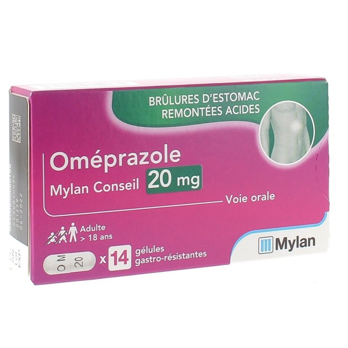 OMEPRAZOLE MYLAN CONSEIL 20 Mg Boite de 14 gélules