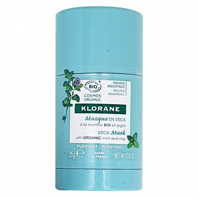 KLORANE Masque en stick à la Menthe aquatique BIO Tube de 25 grammes
