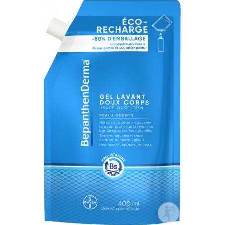 BepanthenDerma Gel Lavant Doux Corps Recharge de 400 ml