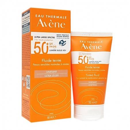 AVENE SOLAIRE Fluide teinté SPF 50 + Flacon pompe de 50 ml