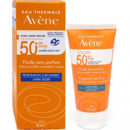 AVENE FLUIDE SOLAIRE SPF50+ SANS PARFUM Tube de 50ML