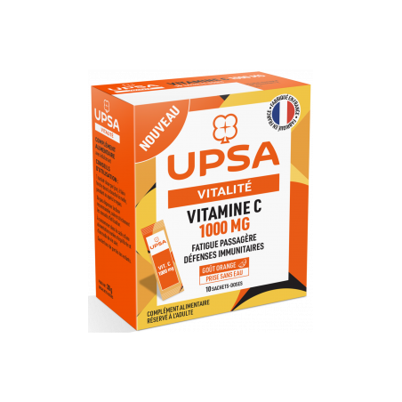 UPSA Vitalité Vitamine C 1000 mg Boite de 10 sachets doses