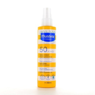 MUSTELA SOLAIRE Spray haute protection SPF 50+ Flacon de 200 ml MUSTELA SOLAIRE Spray haute protection SPF 50+ Flacon de 200 ml