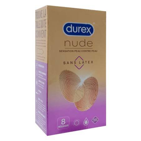 Durex Nude Sans Latex Boite de 8 préservatifs