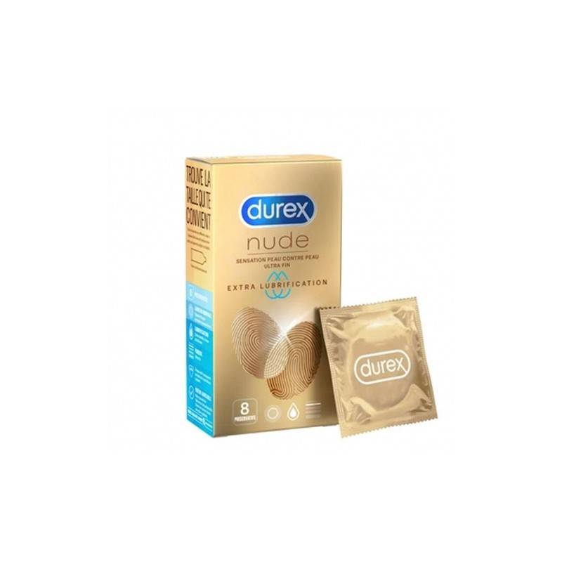 DUREX NUDE Extra lubrifié boite de 8 preservatifs