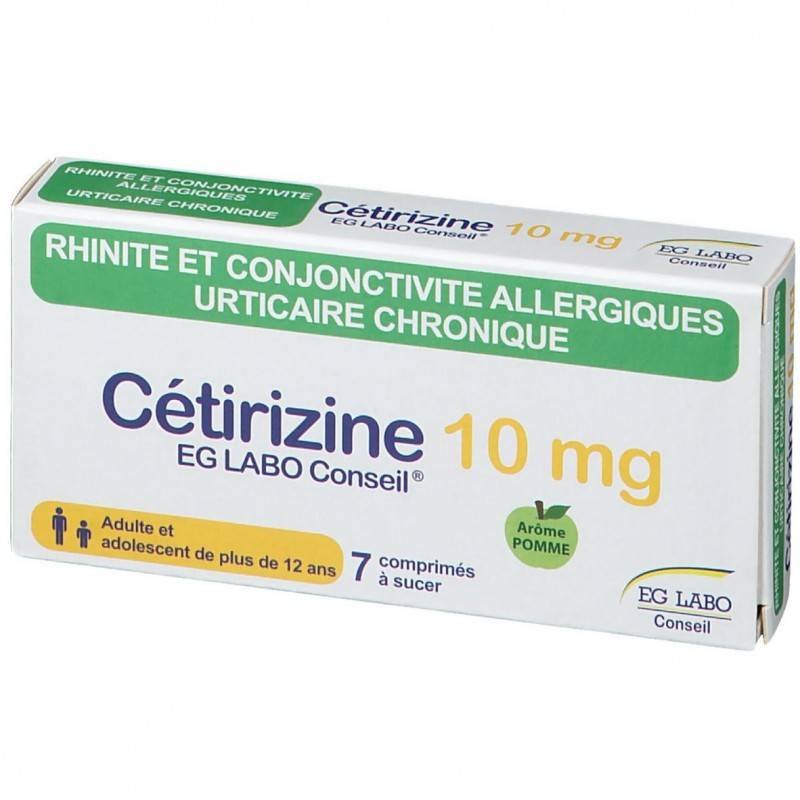 EG LABO Cétirizine 10 mg Boite de 7 comprimés