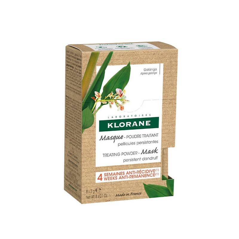 Klorane Shampooing Masque poudre traitant au Galanga 8 x 3 grammes
