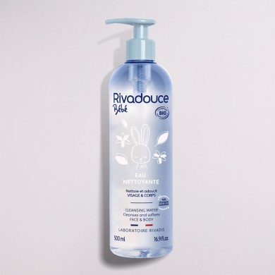 RIVADOUCE EAU NETTOYANTE BÉBÉ Bio Flacon pompe de 500ML RIVADOUCE EAU NETTOYANTE BÉBÉ Bio Flacon pompe de 500ML