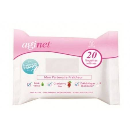 AGINET Lingettes intimes biodégradables Sachet de 20