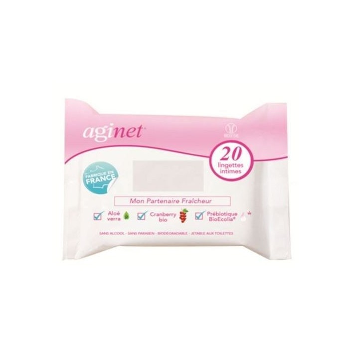 AGINET Lingettes intimes biodégradables Sachet de 20