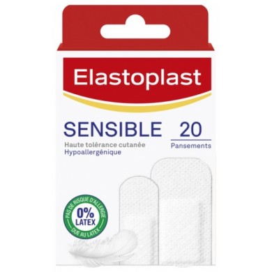 ELASTOPLAST SENSIBLE Pansements haute tolérance cutané Boite de 20