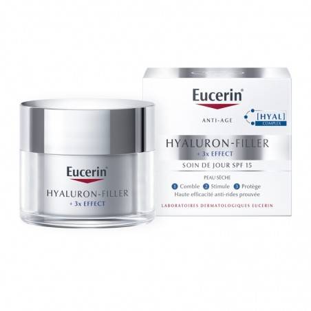 EUCERIN HYALURON-FILLER + 3x EFFECT Soin de Jour Peau Sèche SPF 15 Pot de 50 ml