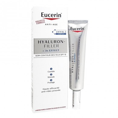 EUCERIN HYALURON-FILLER + 3x EFFECT Contour des Yeux SPF 15 Tube de 15 ml EUCERIN HYALURON-FILLER + 3x EFFECT Contour des Yeux SPF 15 Tube de 15 ml