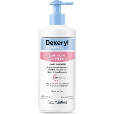 Dexeryl Essentiel Lait Riche Nourrissant Flacon pompe de 500 ml Dexeryl Essentiel Lait Riche Nourrissant Flacon pompe de 500 ml