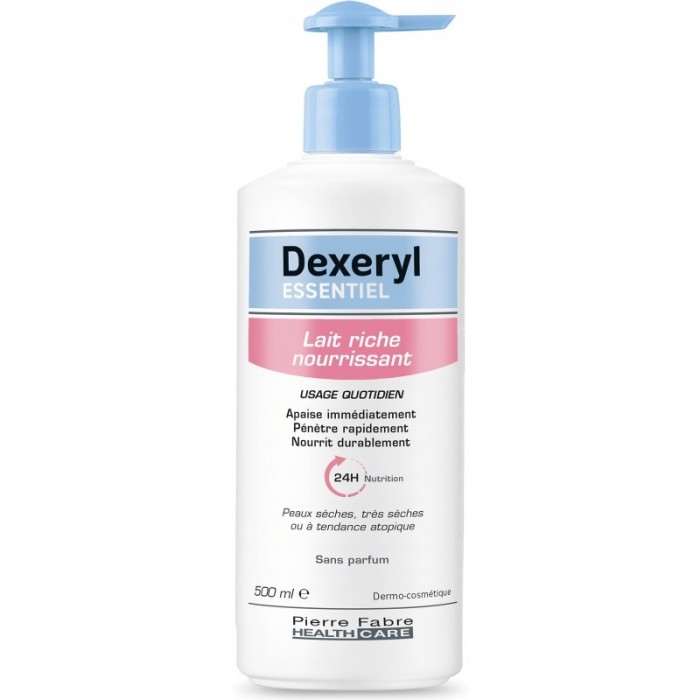 Dexeryl Essentiel Lait Riche Nourrissant Flacon pompe de 500 ml