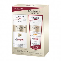 EUCERIN Hyaluron Filler + elasticity SERUM 3D Tube de 30 ml + crème mains anti taches offerte
