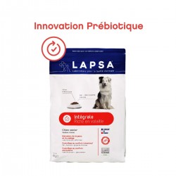 LAPSA Croquettes Chien Sénior toutes races Intégrale - Prébio entretien Sachet de 4 kilos