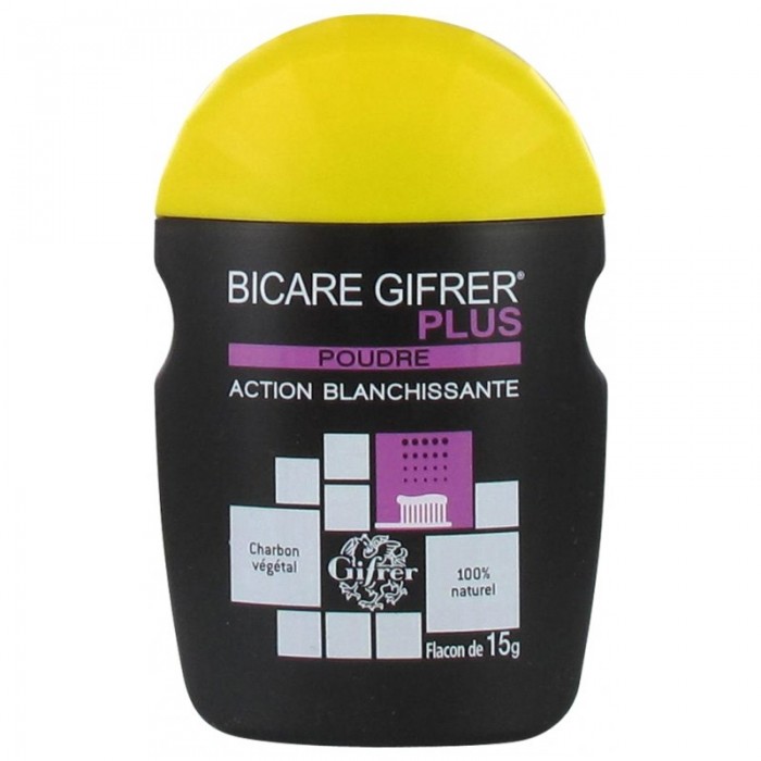 Gifrer Bicare Plus Poudre action blanchissante au charbon Flacon de 15 grammes