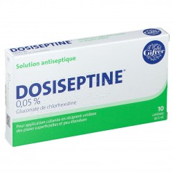DOSISEPTINE 0,05 Solution antispetique Boite de 10 unidoses de 5ml DOSISEPTINE 0,05 Solution antispetique Boite de 10 unidoses de 5ml