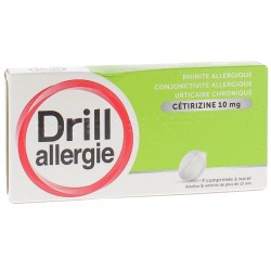 DRILL ALLERGIE à la cetirizine 10mg Boite de 7 comprimés a sucer