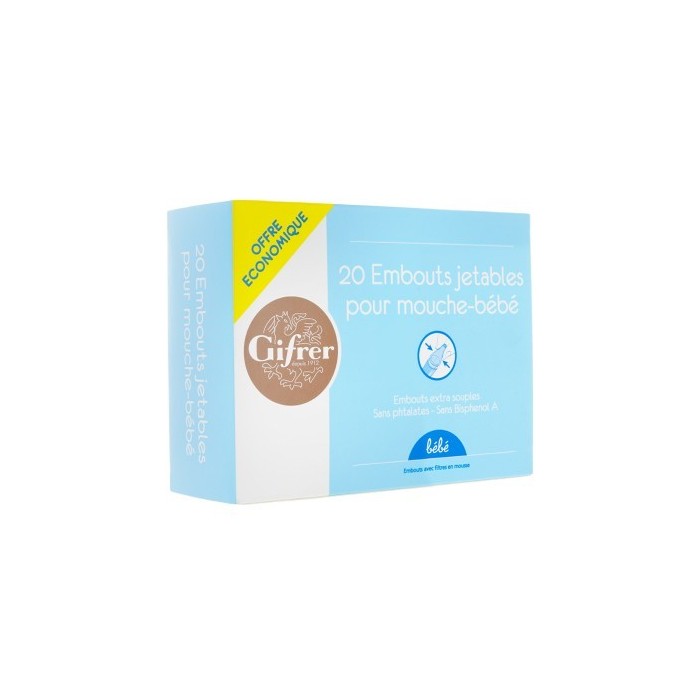 GIFRER Physiologica Embouts jetables pour mouche-bébé Boîtes de 10 embouts