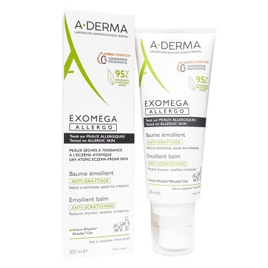ADERMA Exomega Allergo baume émollient Aderma Tube de 200ml ADERMA Exomega Allergo baume émollient Aderma Tube de 200ml