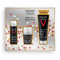 VICHY HOMME - COFFRET BIEN-ÊTRE Soin hydratant + deodorant et gel douche Offert
