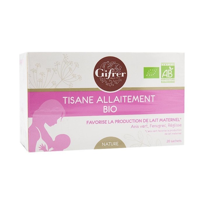 GIFRER Tisane allaitement BIO Nature Boite de 20 sachets