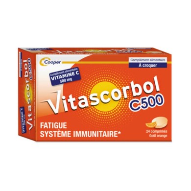 VITASCORBOL Vitamine C 500 mg Boite de 20 comprimés à croquer