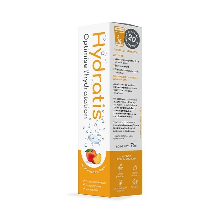 Hydratis Solution d'Hydratation Pêche Boite de 20 pastilles