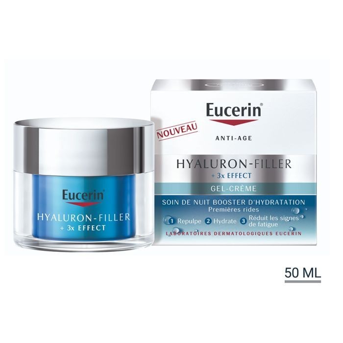 EUCERIN Soin de Nuit Booster d'Hydratation 50ml Hyaluron-Filler + 3x Effect Eucerin Pot de 50 ml